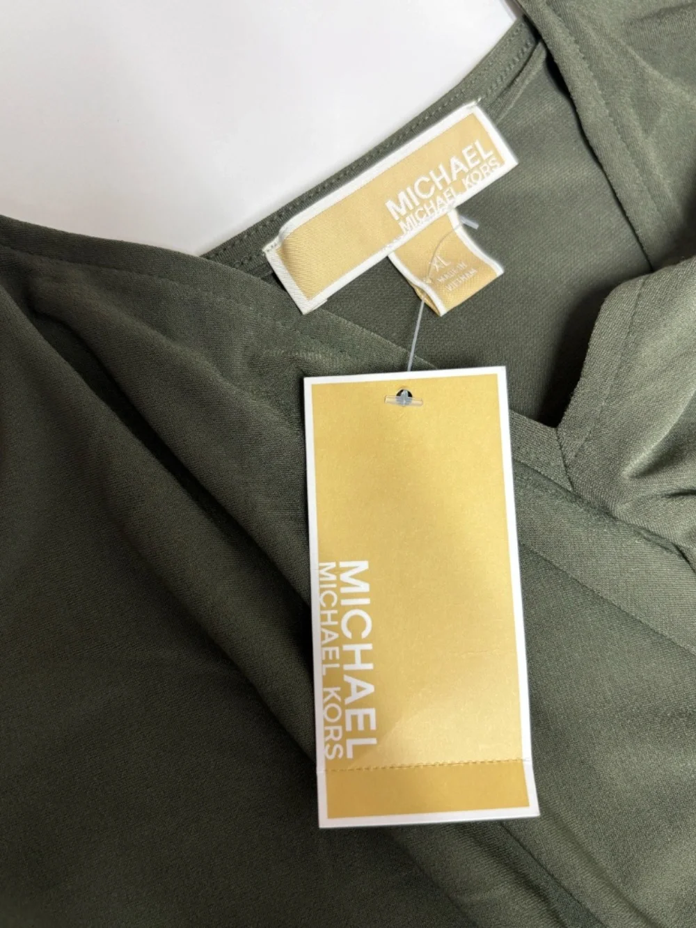 Michael Kors Women's Knot Front Sleeveless Green Dress - Size XL - NEW With Tags